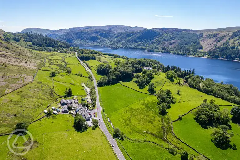 Aerial view of campsite