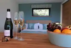 Graze Garth ensuite glamping lodge bed Graze Garth ensuite glamping lodge bed