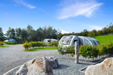 Caravans on electric hardstanding pitches with awning space