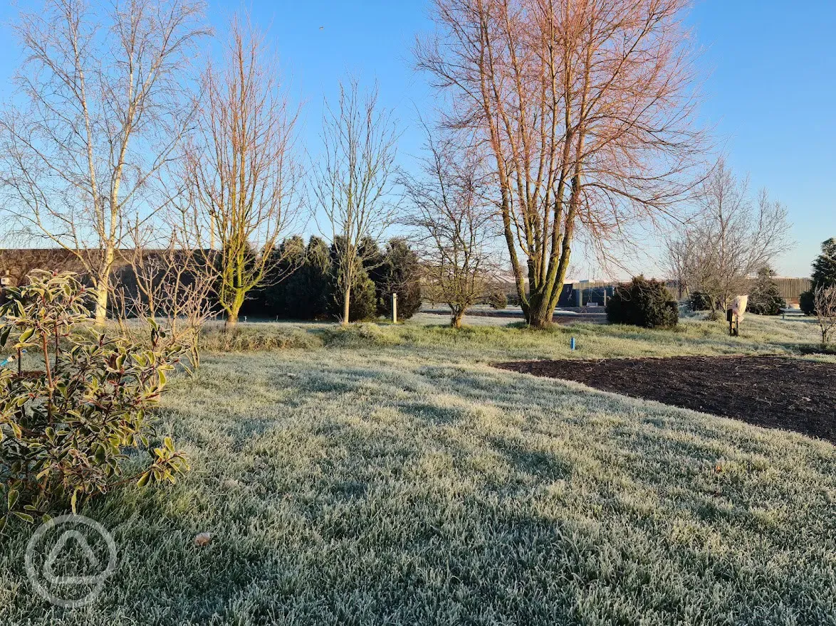 Fully serviced grass and gravel pitches in the winter