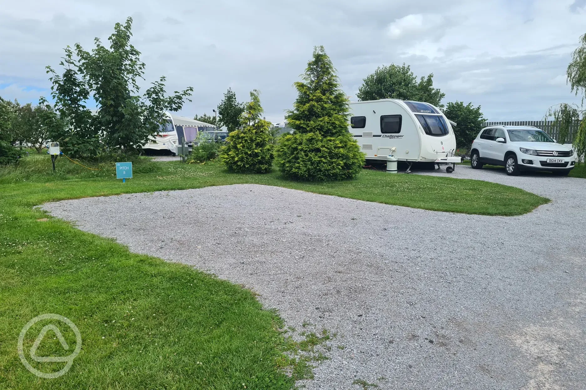 Fully serviced grass and gravel pitch