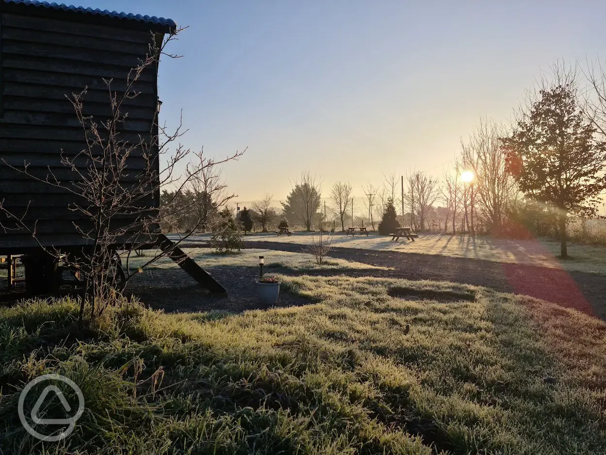 Fully serviced grass and gravel pitches in the winter