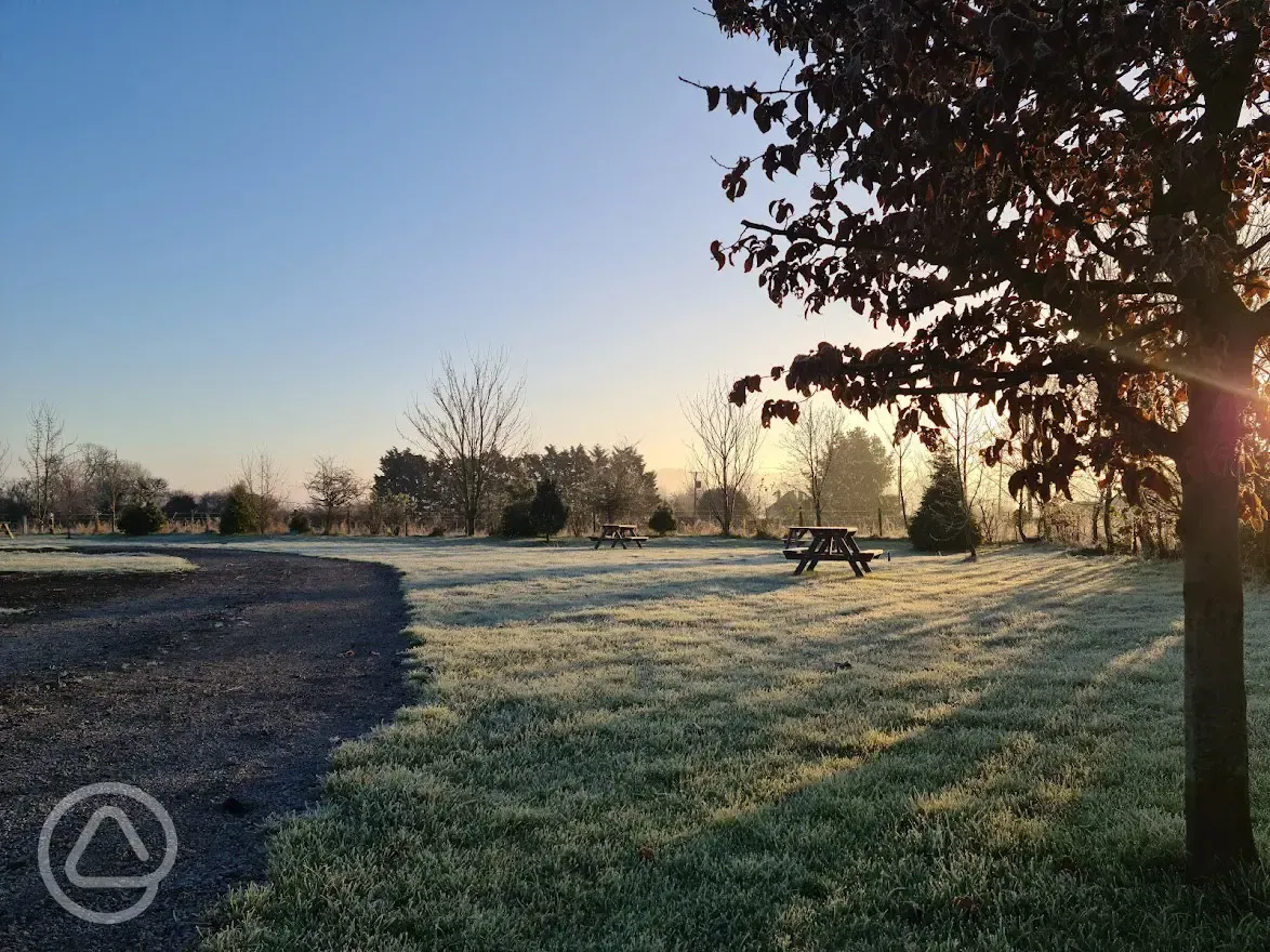 Fully serviced grass and gravel pitches in the winter