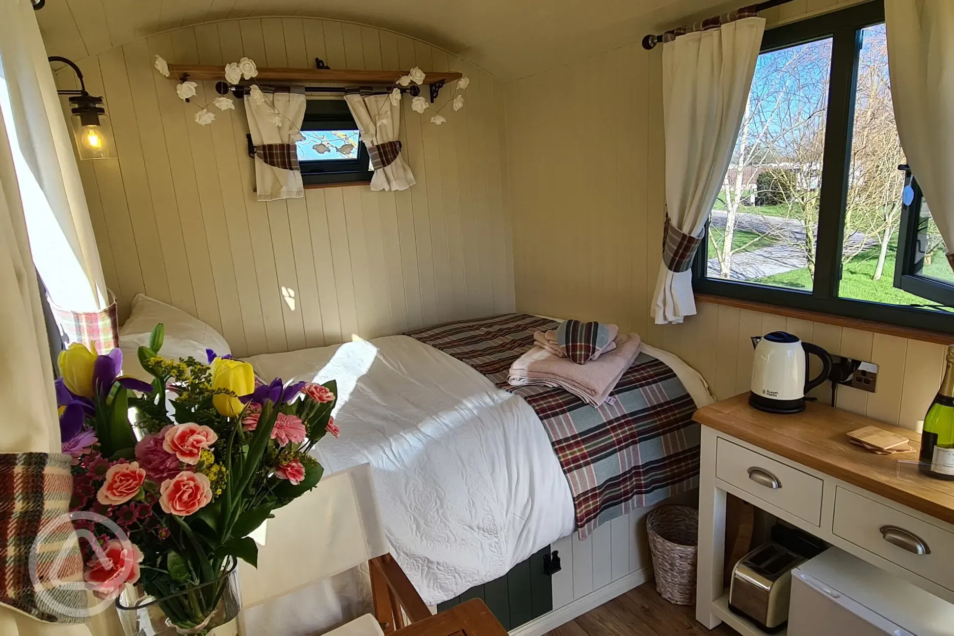 Shepherd's hut interior 