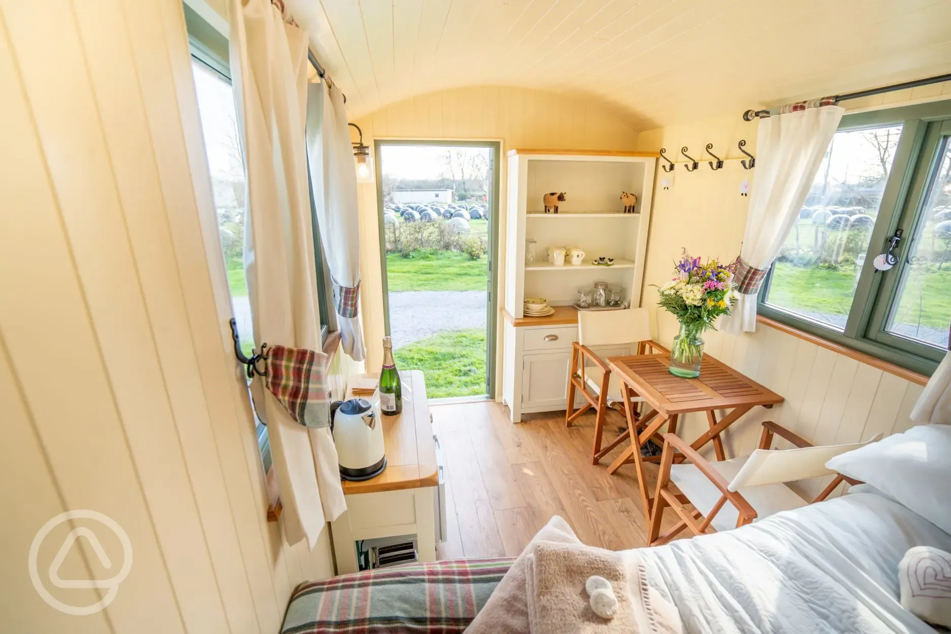 Shepherd's hut interior 