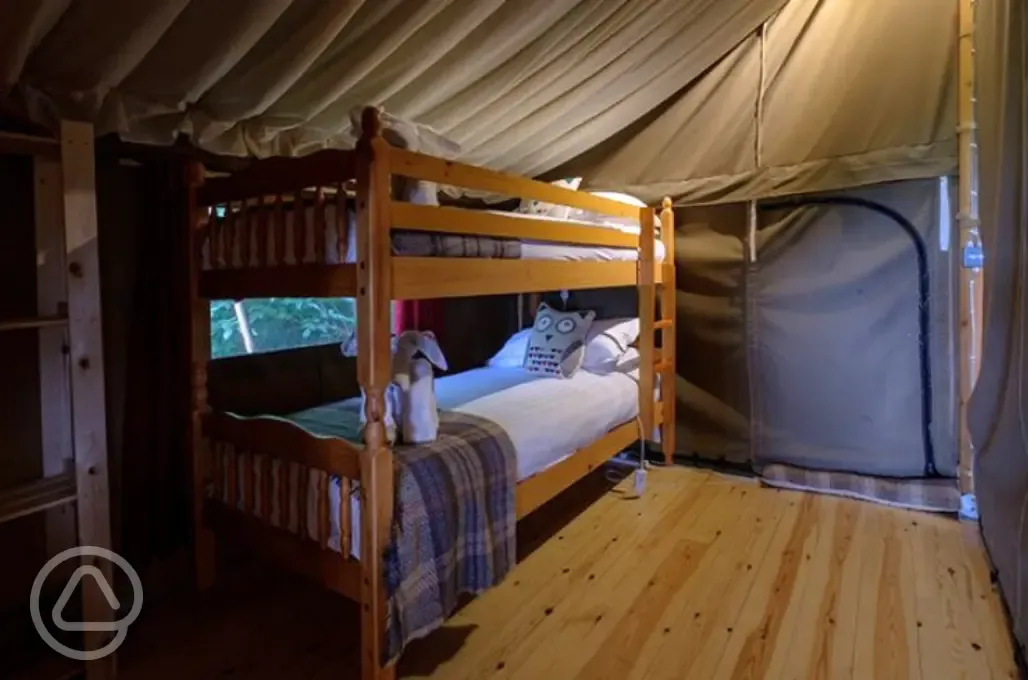 Safari tent bedroom