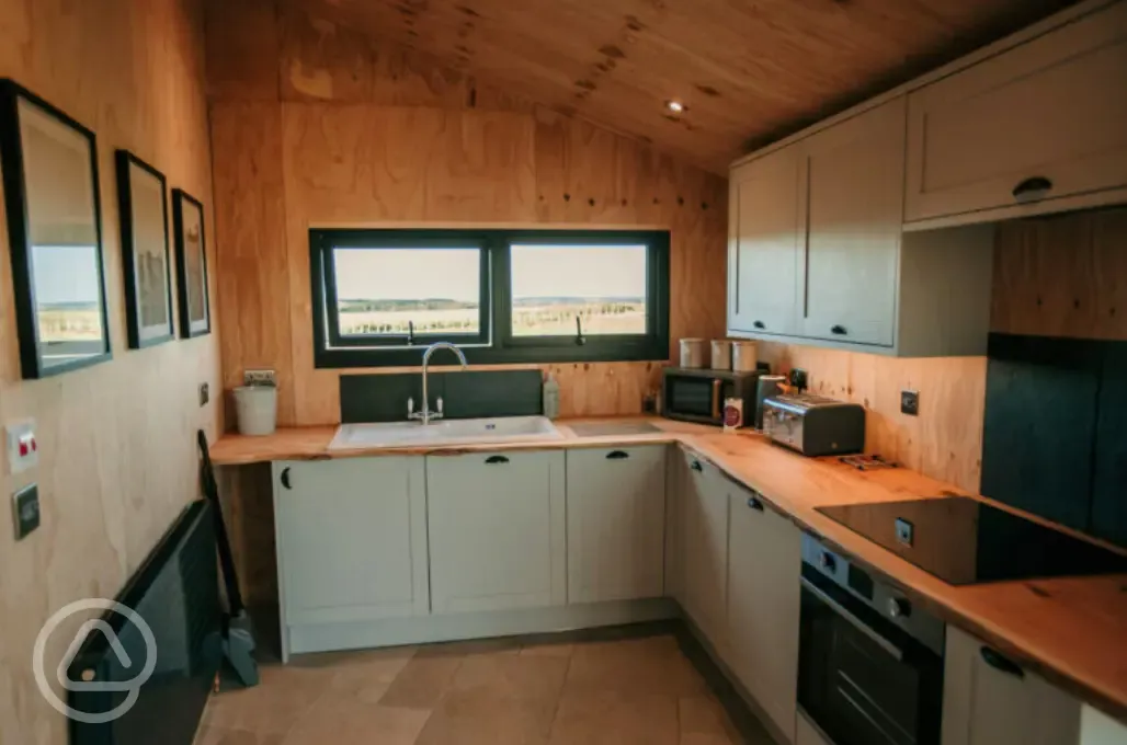 Glamping dome kitchen