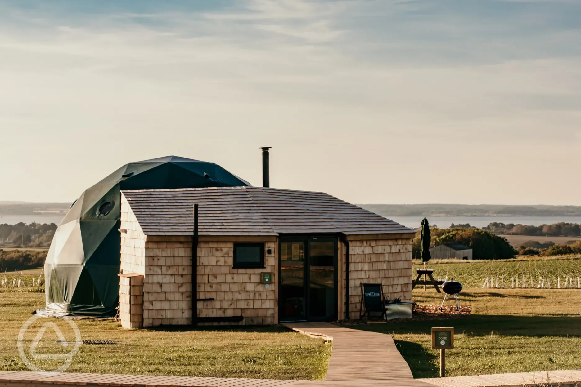 Glamping domes with sea views