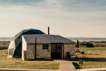Glamping domes with sea views