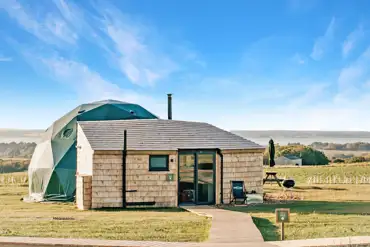 Glamping domes with sea views