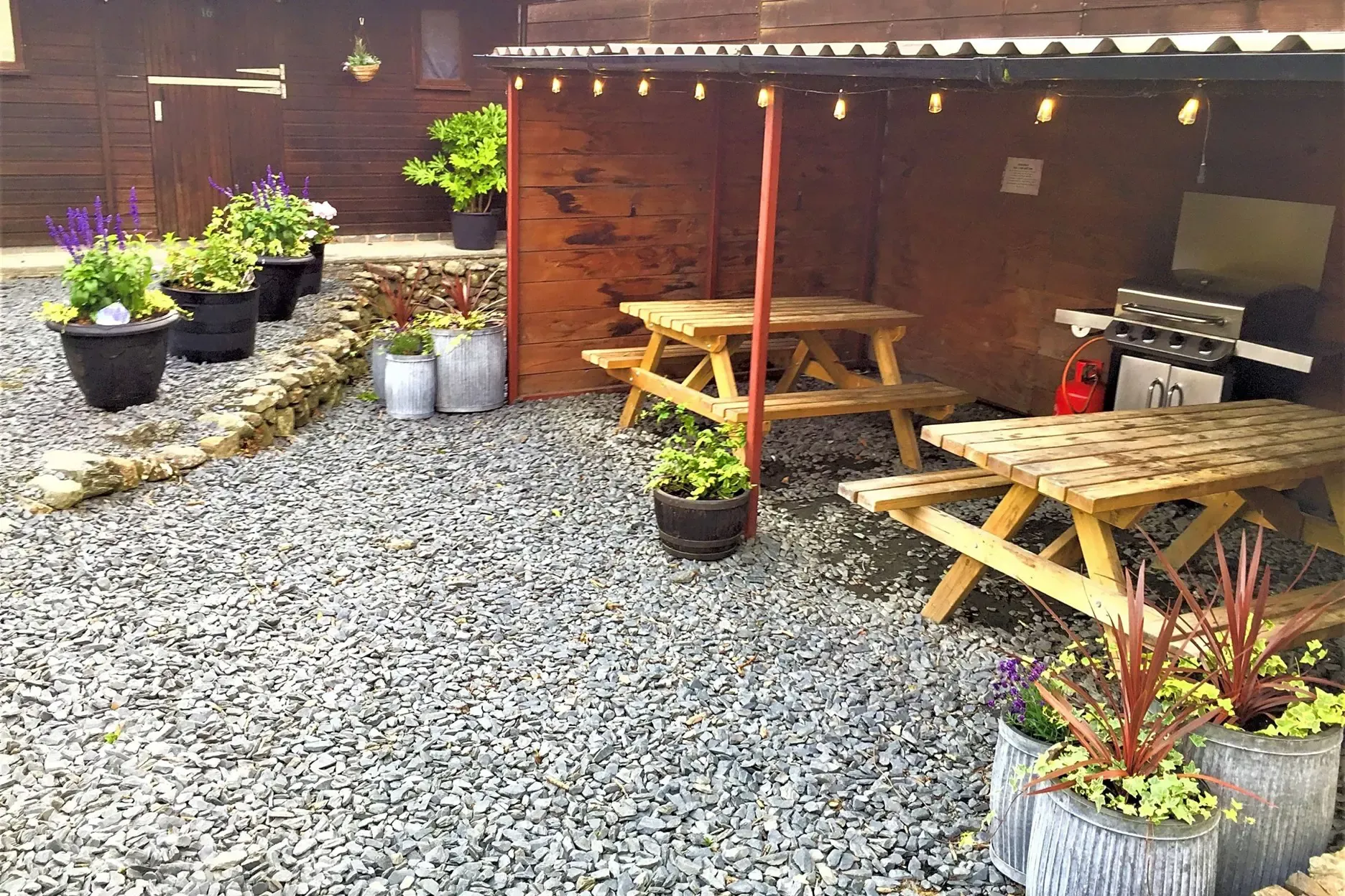 BBQ area in bunkhouse