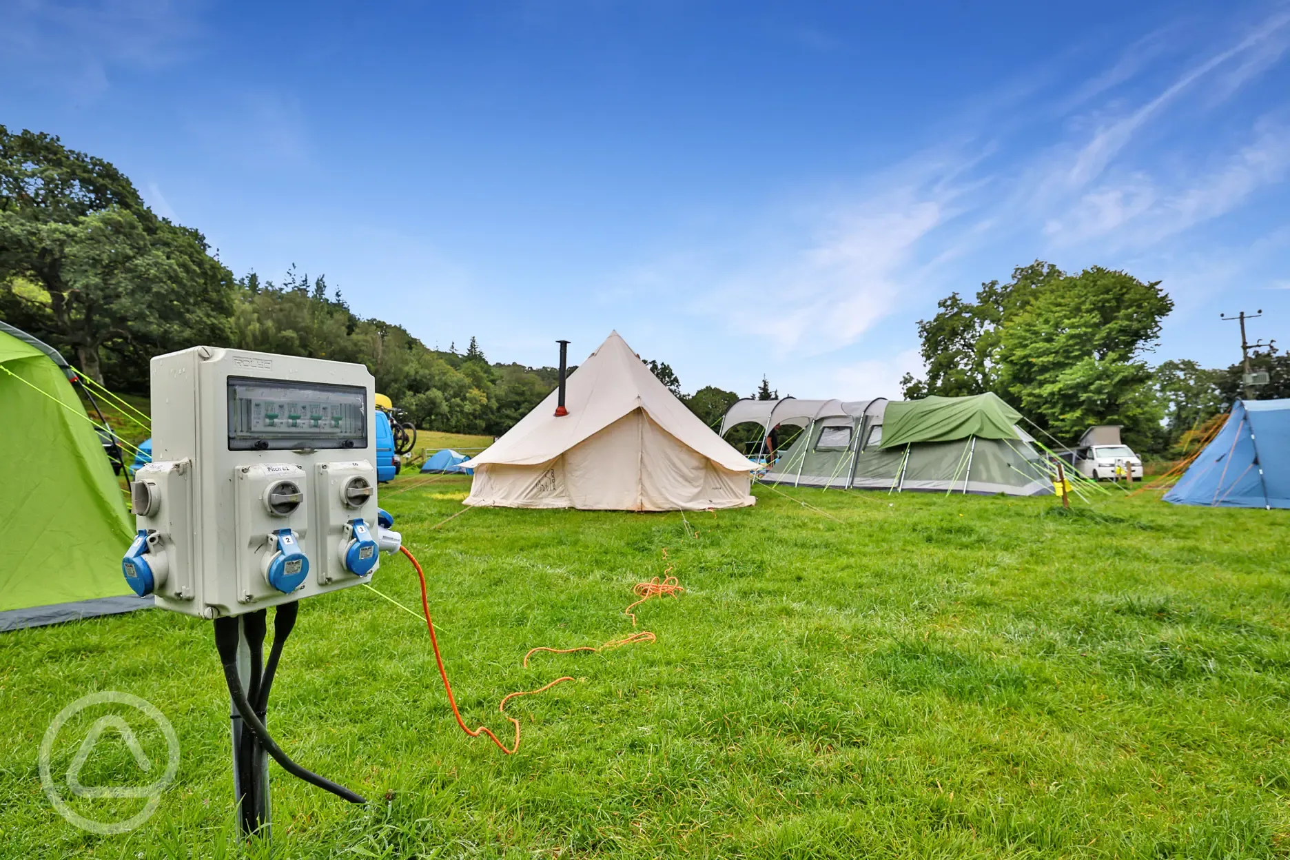 Grass tent pitches (optional electric)