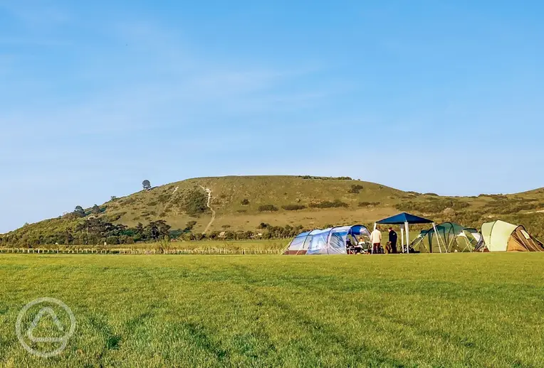 Non electric grass tent pitches