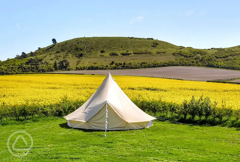 Unfurnished 5m bell tents at Town Farm Camping