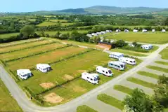Aerial of the electric grass and gravel pitches Aerial of the electric grass and gravel pitches