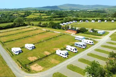 Aerial of the electric grass and gravel pitches