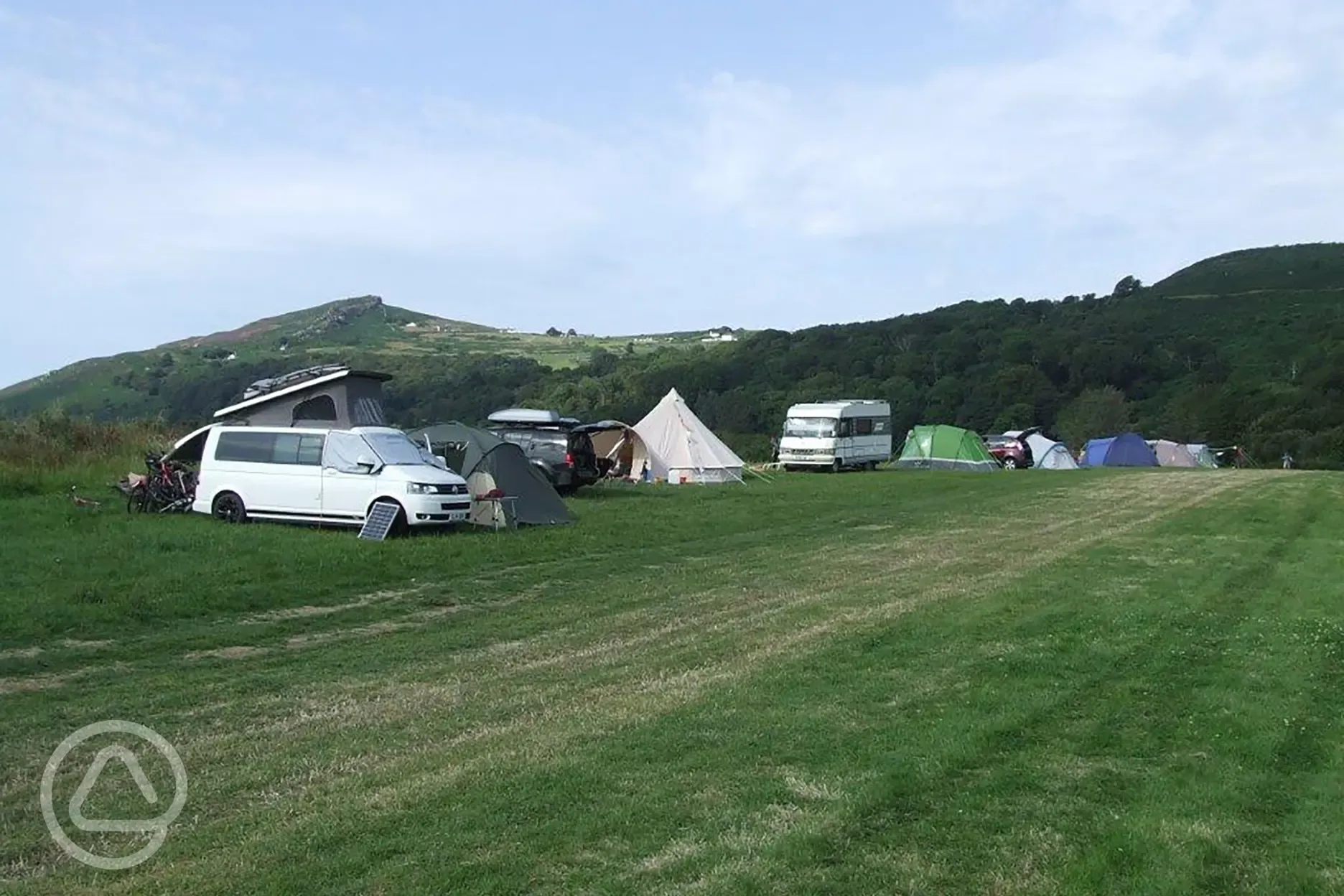 Non electric grass pitches, unallocated with panoramic views
