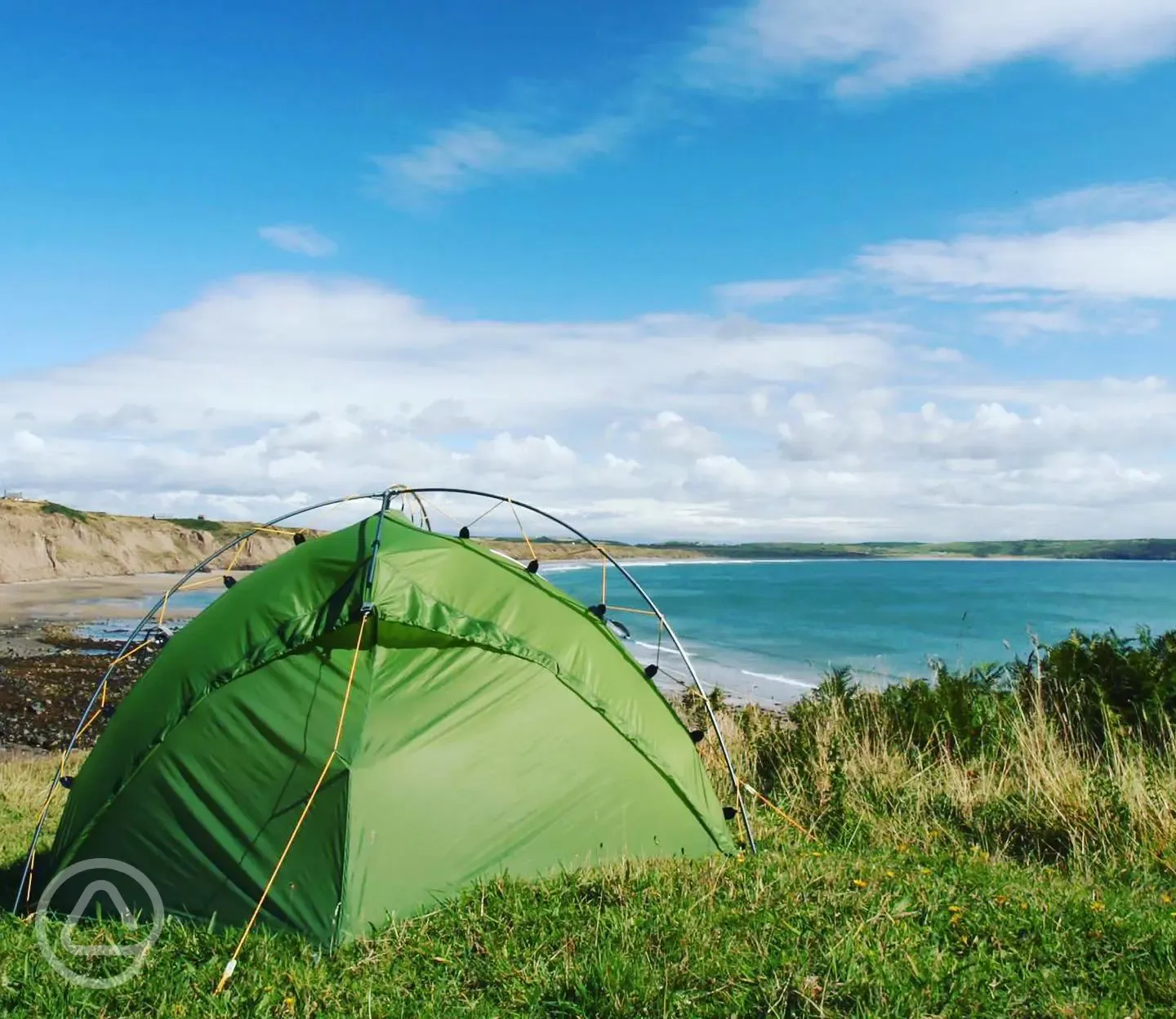 Non electric grass pitches at Treheli Farm, suitable for tents
