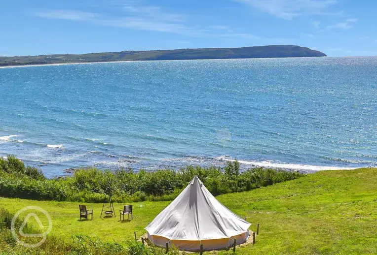 Stargazer bell tents with clifftop sea views