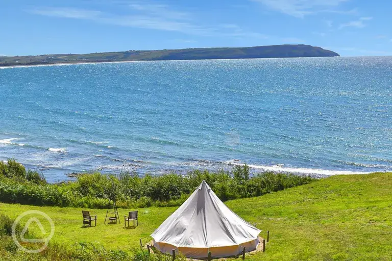 Stargazer bell tents with clifftop sea views