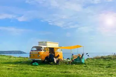 Non electric grass pitches at Treheli Farm, suitable for campervans