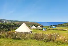 Sea view electric grass pitches with 16 amp hook ups