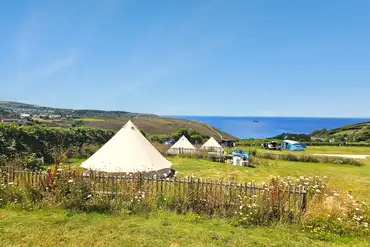 Sea view electric grass pitches with 16 amp hook ups