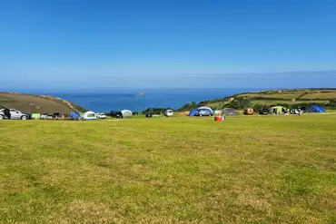 Overview of the camping field at Trevellas Manor Farm Caravan and Campsite