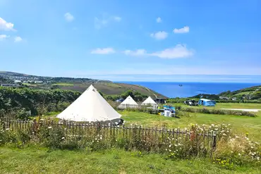 Sea view electric grass pitches with 16 amp hook ups