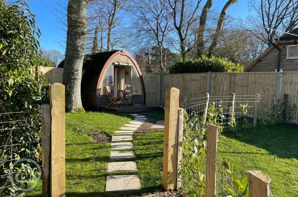 Snuggle Wood glamping pod exterior 