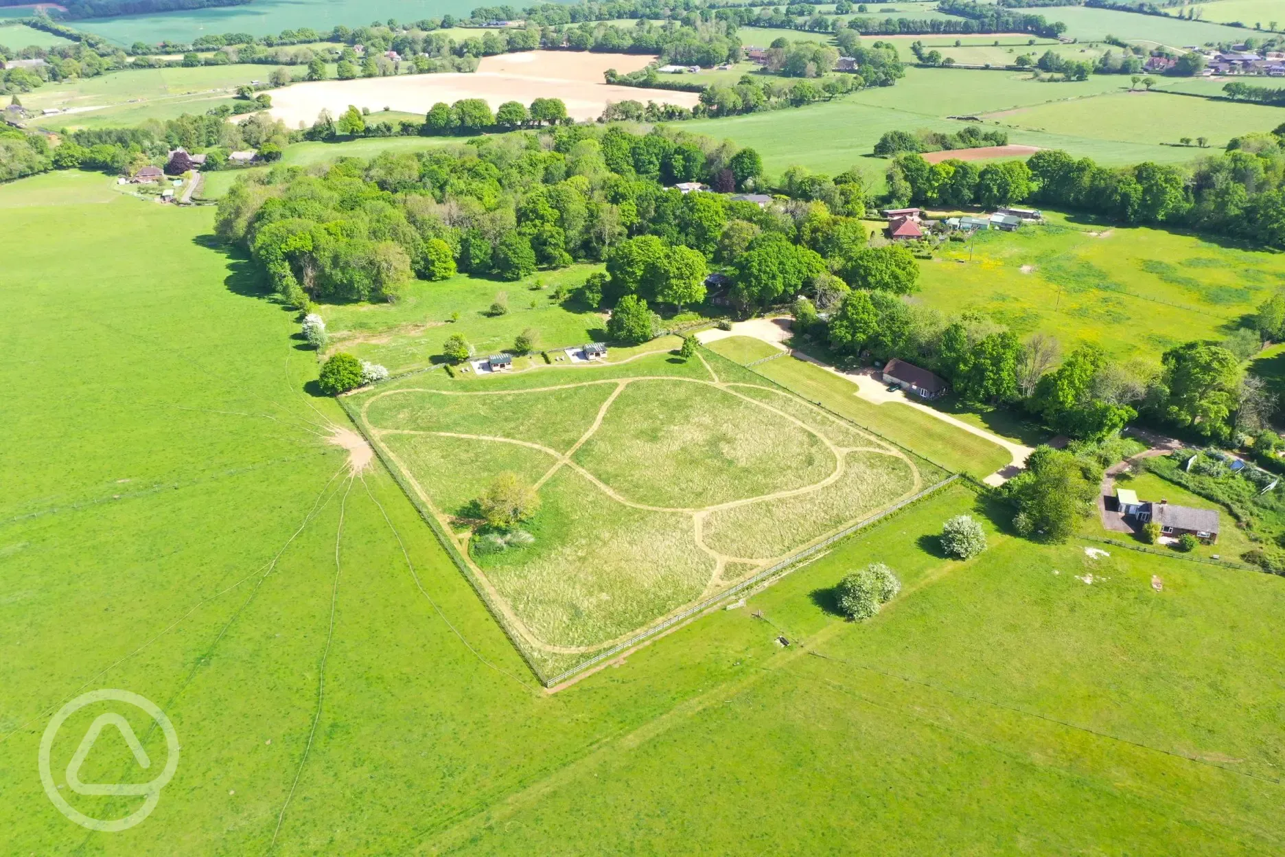 Aerial of the site and surrounding countryside