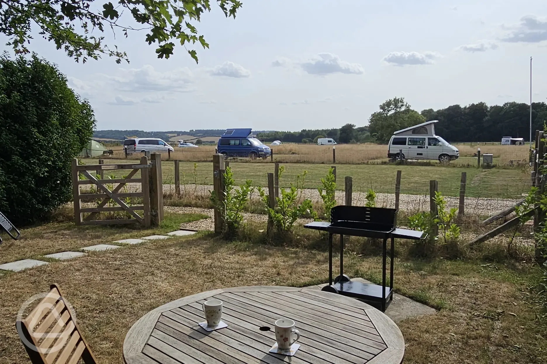 View from ensuite glamping pod
