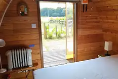 Ensuite glamping pod interior and view Ensuite glamping pod interior and view