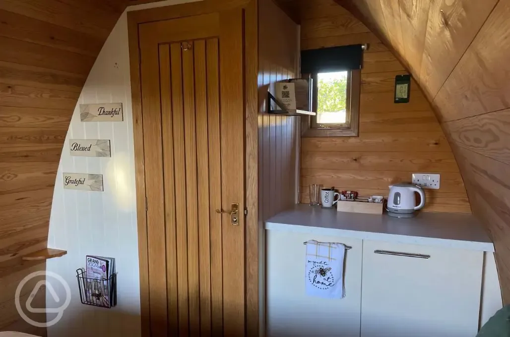 Snuggle Wood glamping pod interior 