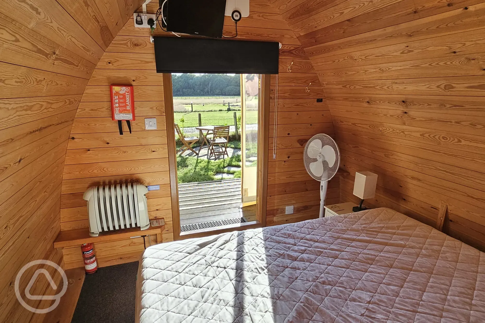 Snuggle Wood glamping pod interior 