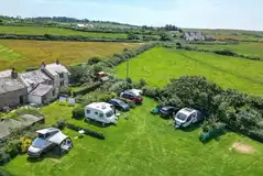 Aerial of the electric grass pitches (pitch 1-5) with countryside views