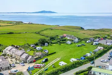 Church Bay Cottages Camping and Touring Site with sea views towards Holyhead