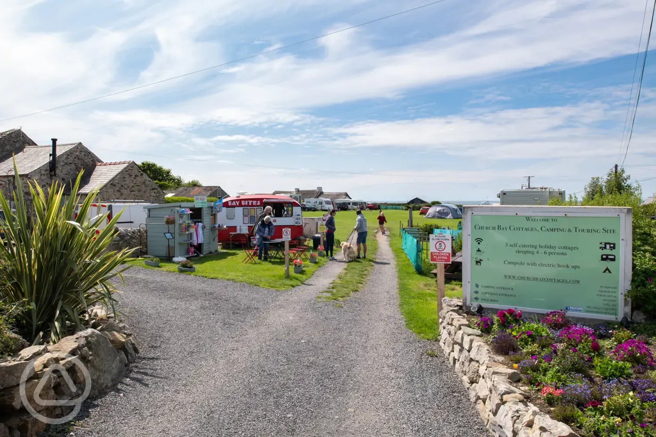 Site entrance with Bay Bites