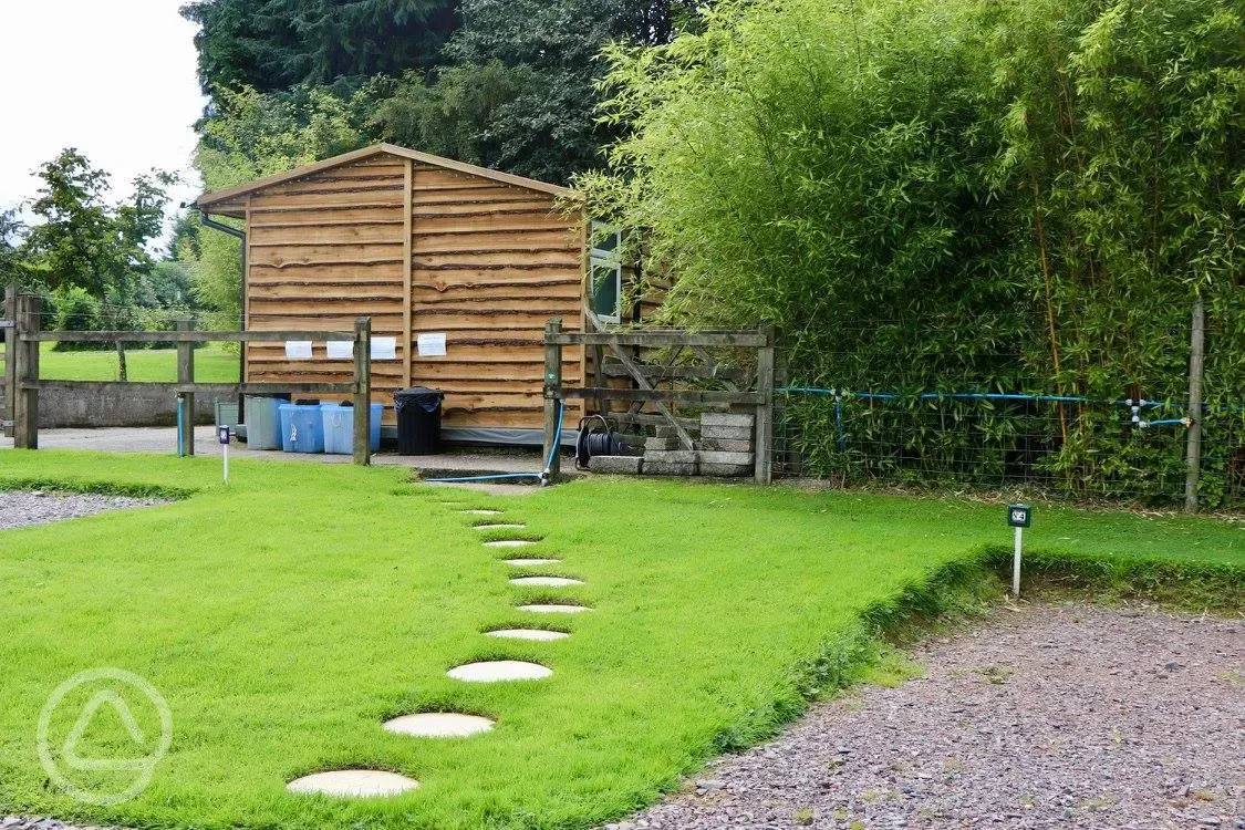 Path leading to toilets and showers