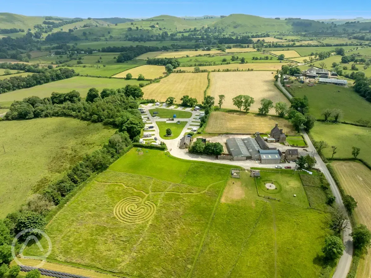 Aerial of the campsite Aerial of the campsite