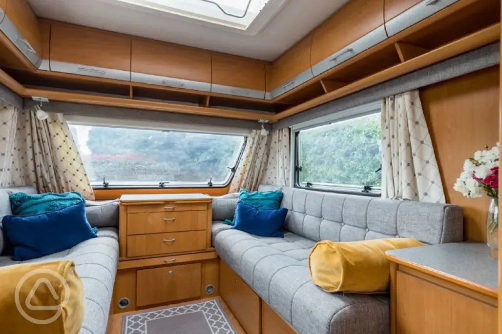 Glamping caravan interior