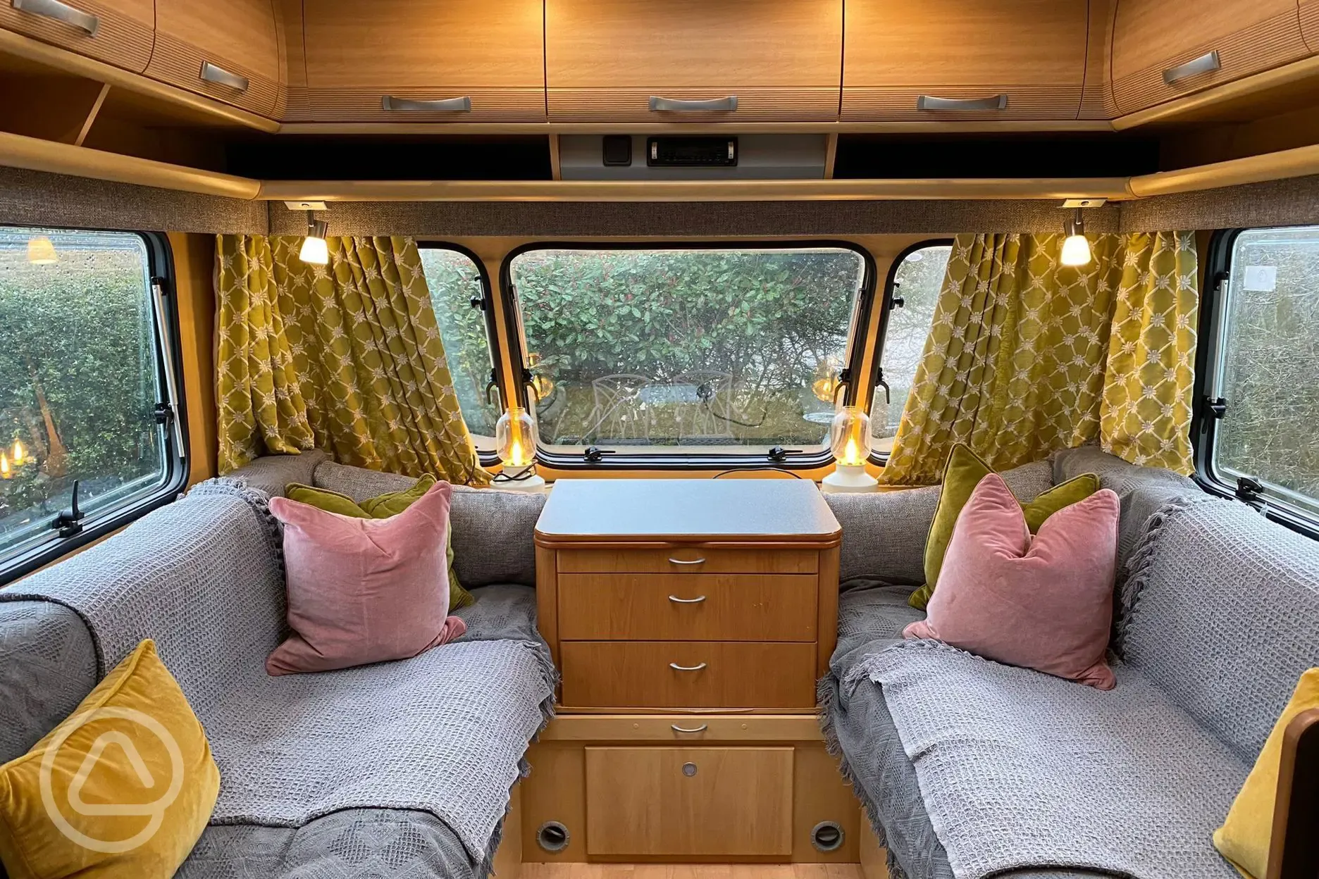 Glamping caravan interior