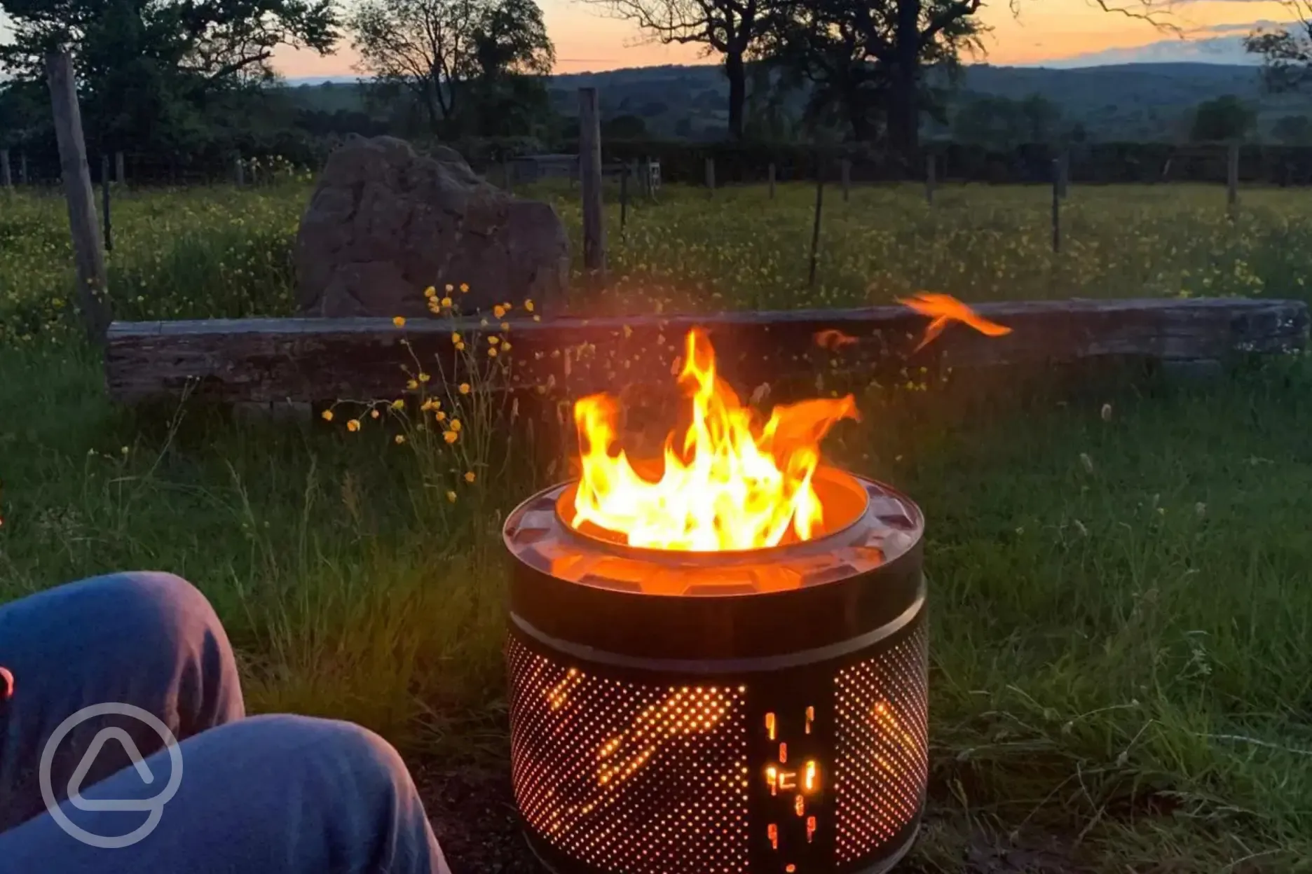 Open fires are permitted in raised fire pits