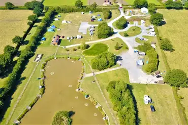 Aerial of Wagtail Park York and onsite fishing lake