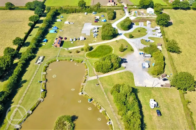 Aerial of Wagtail Park York and onsite fishing lake