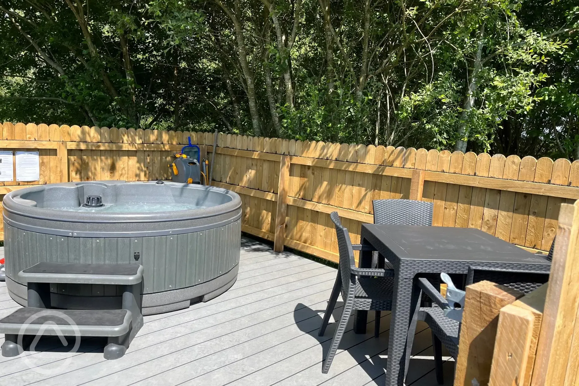 Fully serviced pitches with hot tub