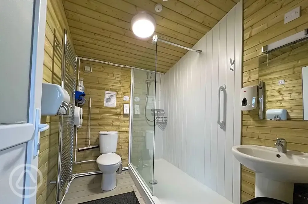 Family bathrooms with a toilet and shower