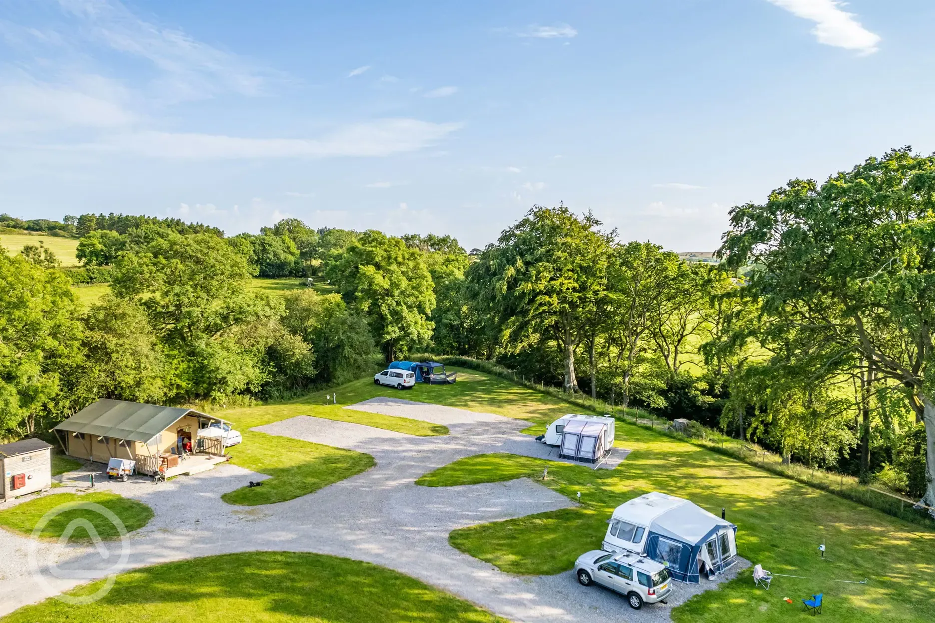 Aerial of the touring pitches