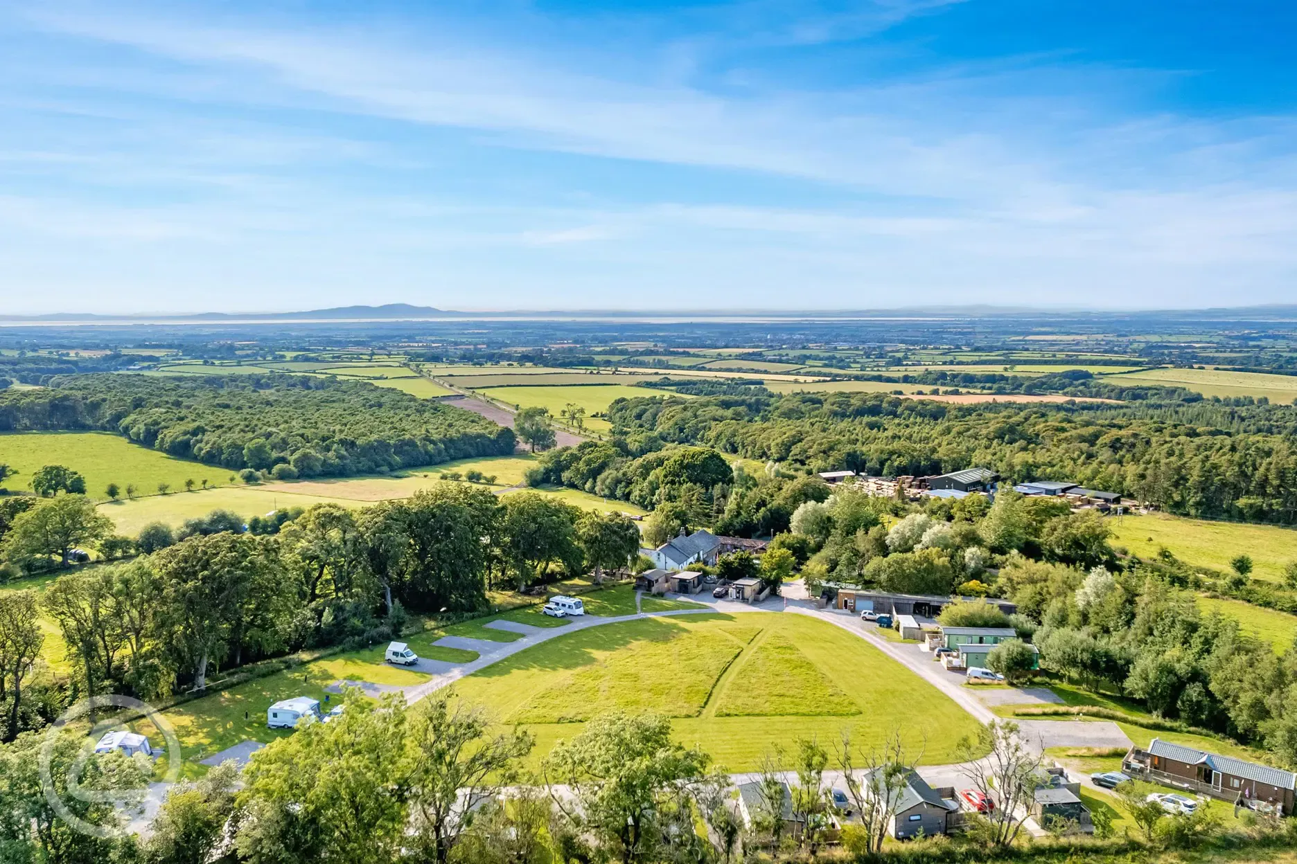 Aerial of Wallace Lane Farm with the surrounding Cumbrian countryside