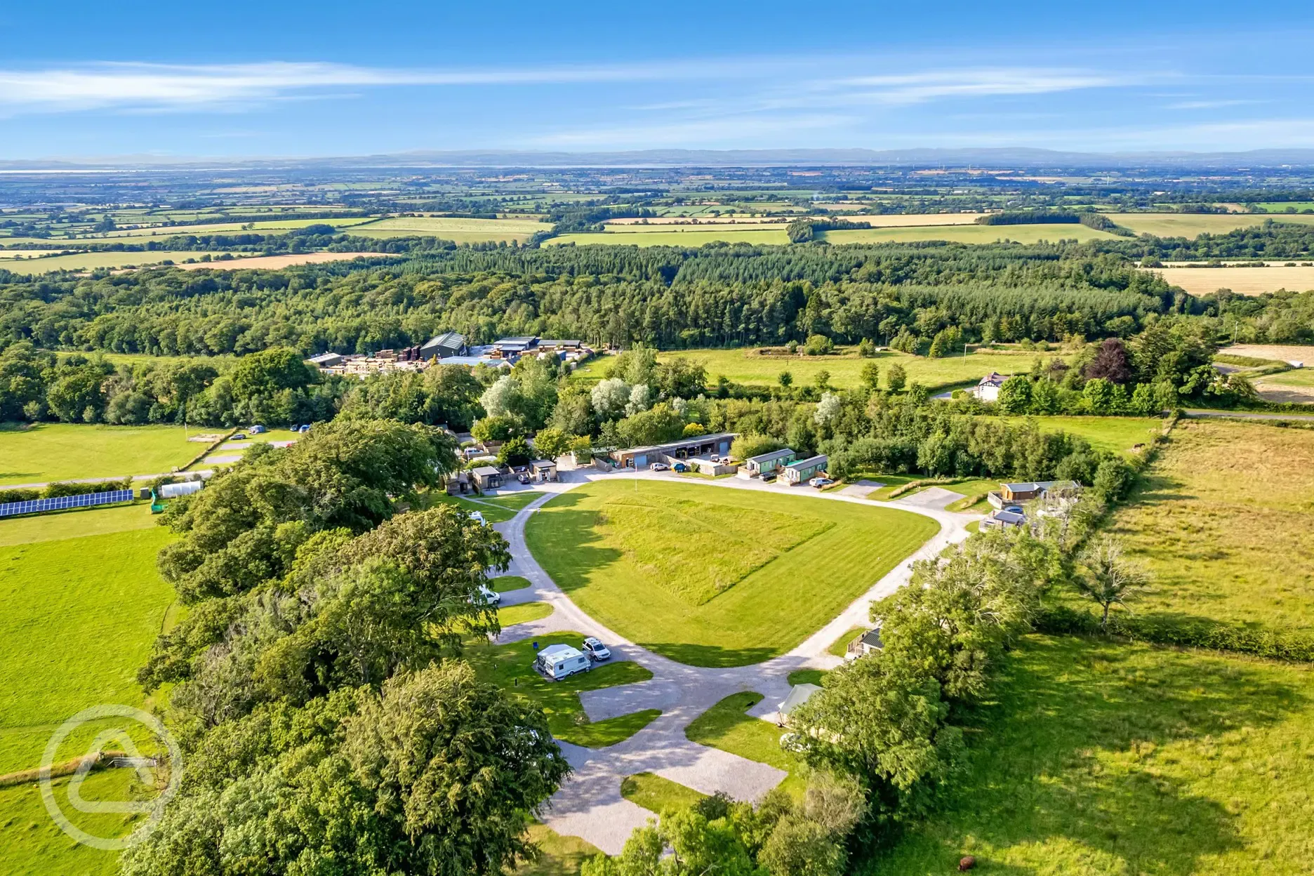 Aerial view of campsite